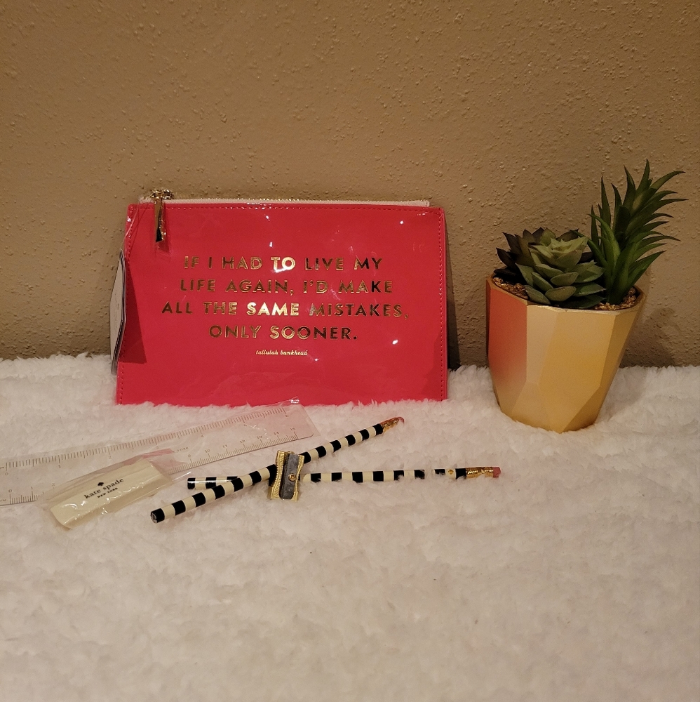 NWT kate spade same mistakes pencil pouch with accessories